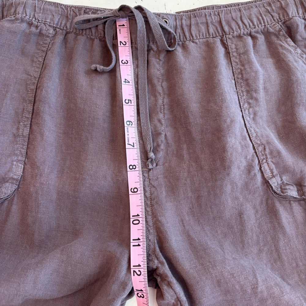 C&C California Linen Jogger Pants Women’s Large Brown Utility Cargo Pants - Picture 6 of 9